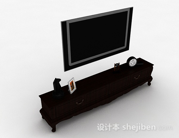 黑色挂壁式电视机