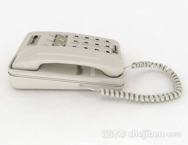 设计本灰色电话机3d模型下载