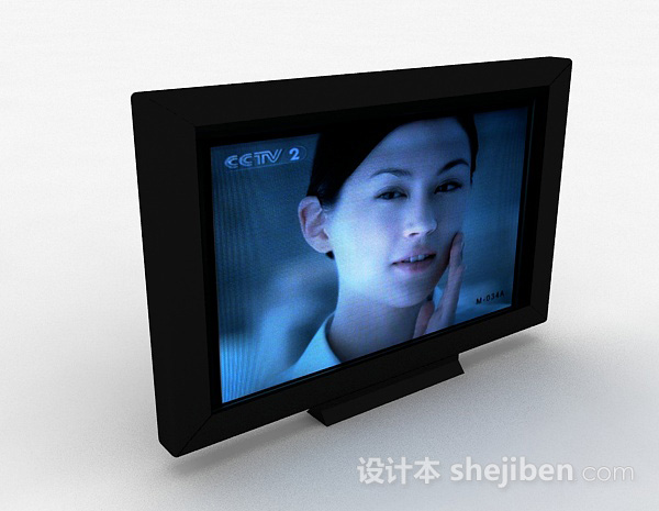 黑色简单电视机3d模型下载