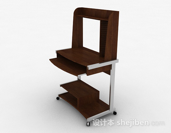 现代风格棕色书桌3d模型下载
