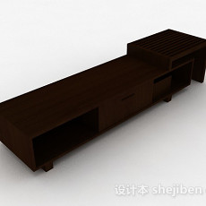 简约木质电视柜3d模型下载