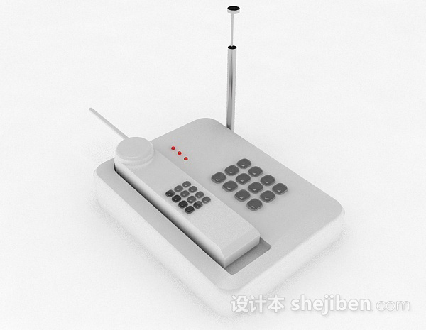 白色电话机3d模型下载