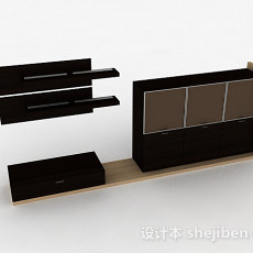 黑色家居柜子3d模型下载