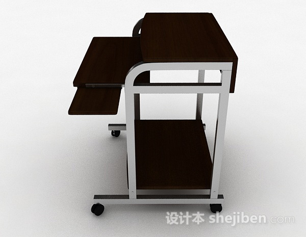设计本棕色写字书桌3d模型下载