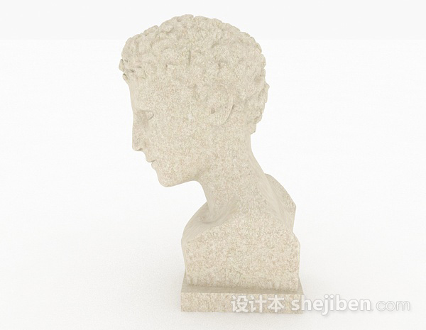 免费欧式风格白色石膏雕塑人物摆件3d模型下载