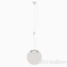 现代风格白色圆形吊灯3d模型下载