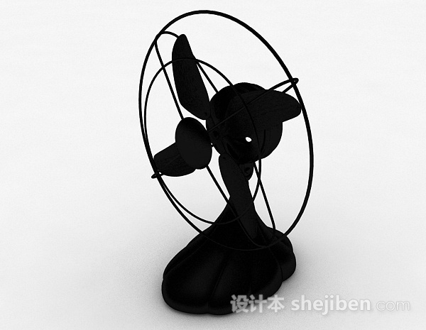 免费黑色电风扇3d模型下载