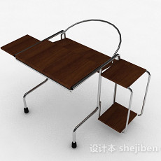 棕色简约书桌3d模型下载