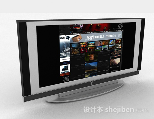 家居立式电视机3d模型下载