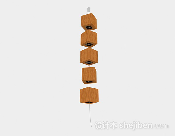 日式木质吊灯