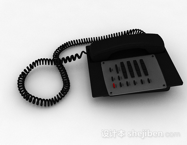 设计本黑色电话机3d模型下载