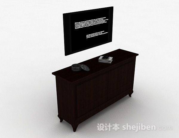 中式风格深棕色电视柜