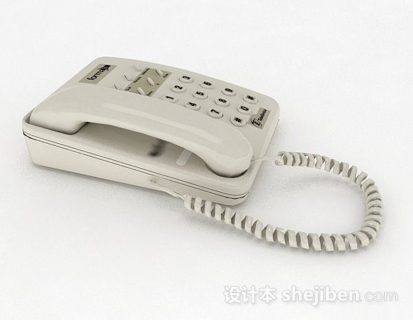 免费灰色电话机3d模型下载