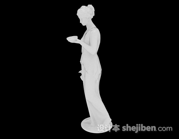 欧式风格欧式风格白色妇女雕刻摆设品3d模型下载