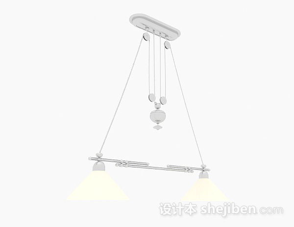 现代风格白色金属吊灯3d模型下载