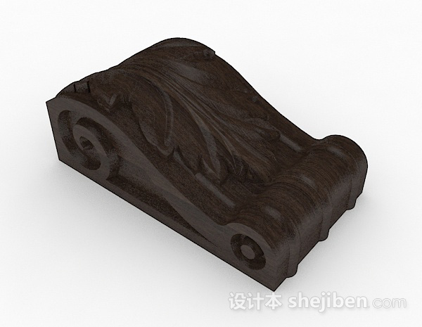 中式风格棕色石头雕塑品模型
