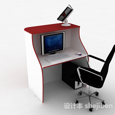 简约书桌椅3d模型下载
