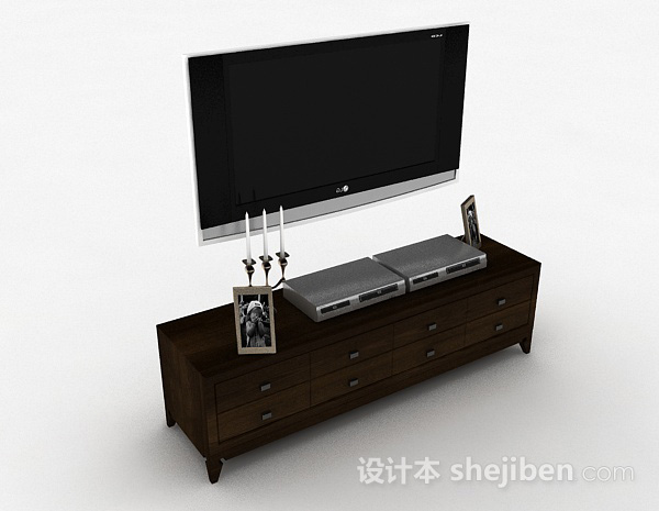 现代风格棕色木质电视柜