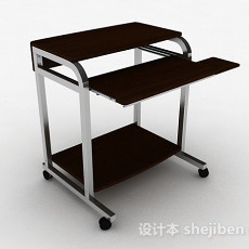 棕色写字书桌3d模型下载