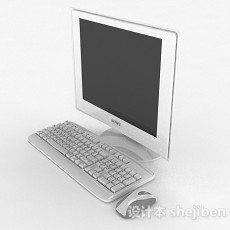 白色台式电脑3d模型下载