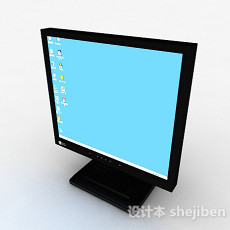 黑色电脑显示器3d模型下载