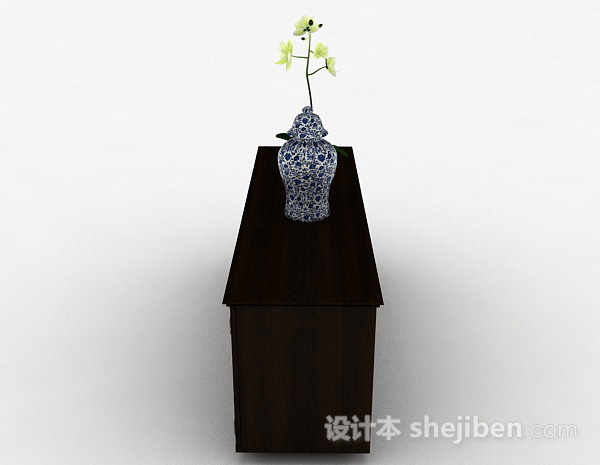 设计本中式风格木质家具储物柜3d模型下载