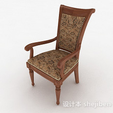 欧式花纹木质家居椅3d模型下载