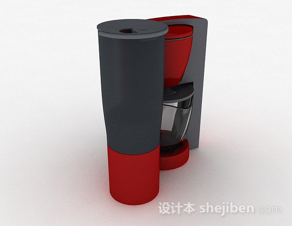 现代风格红色咖啡机3d模型下载