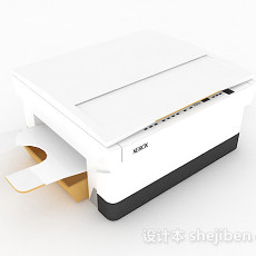 白色小型打印机3d模型下载