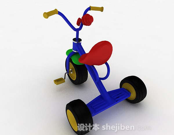 现代风格彩色儿童小三轮车3d模型下载