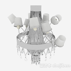 现代奢华水晶吊灯3d模型下载