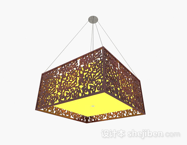中式风格木质镂空吊灯