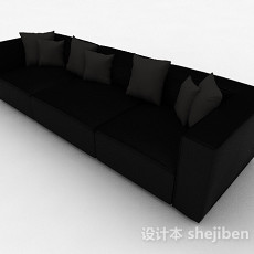 黑色多人沙发3d模型下载