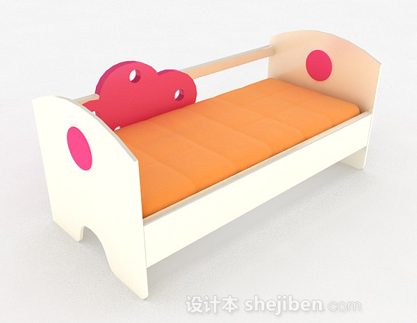 粉红色木质儿童床