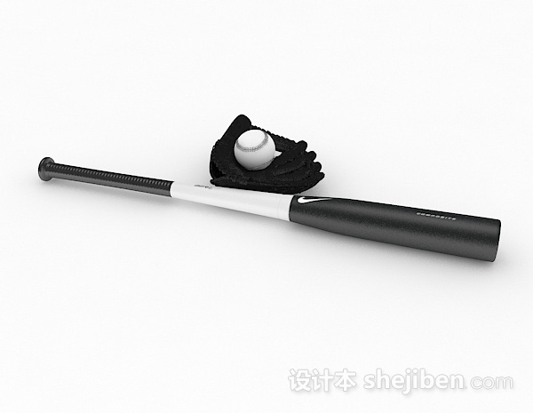 黑白双色棒球款3d模型下载