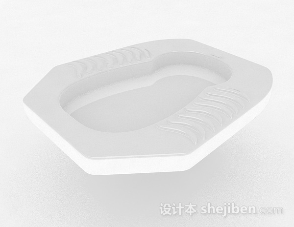 现代风格白色卫生间蹲厕3d模型下载