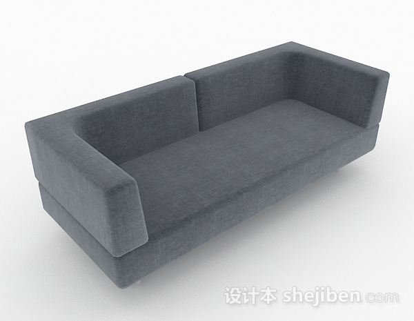 北欧灰色简约双人沙发3d模型下载