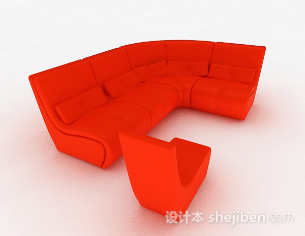 橙色组合沙发
