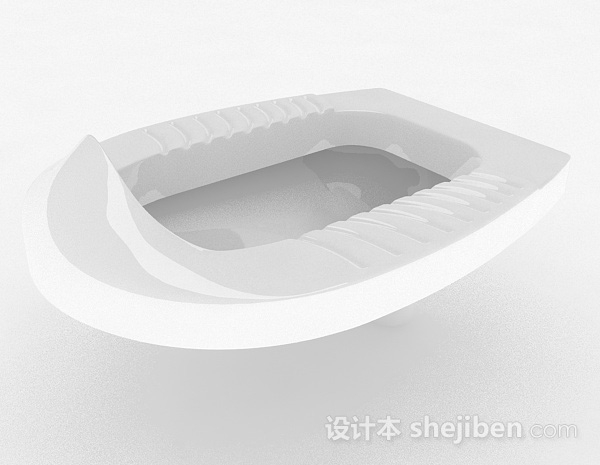 设计本白色陶瓷蹲便器3d模型下载