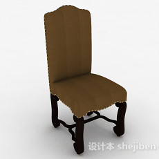 欧式软垫木椅3d模型下载