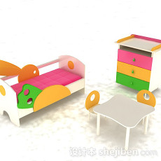 多彩组合儿童床3d模型下载