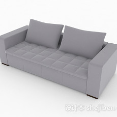 简约灰色双人沙发3d模型下载