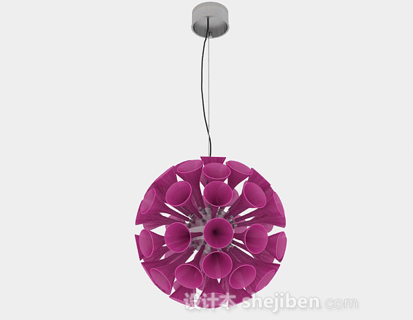 紫色喇叭状圆形吊灯