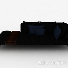 深蓝色多人沙发3d模型下载