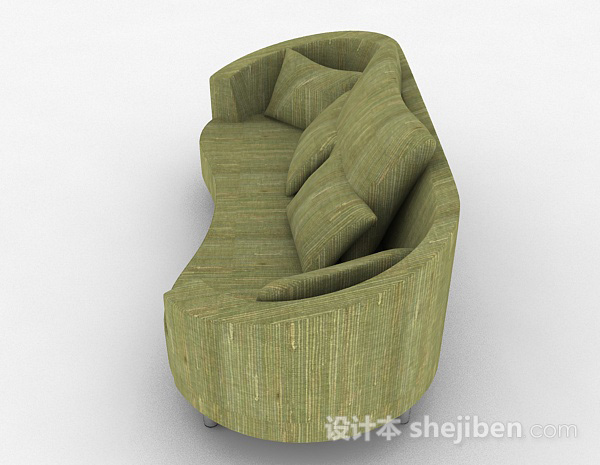 免费绿色简约休闲双人沙发3d模型下载