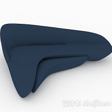 创意蓝色双人沙发3d模型下载