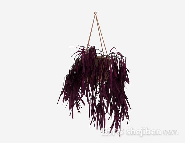 设计本紫色挂篮植物3d模型下载