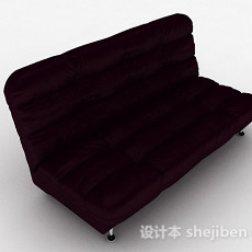 深紫色双人沙发3d模型下载