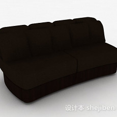 棕色简约双人沙发3d模型下载