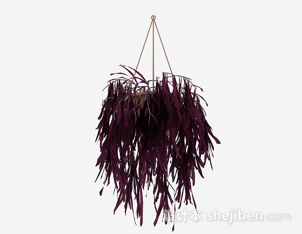 免费紫色挂篮植物3d模型下载